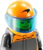 A close-up of a LEGO minifigure dressed as a race car driver. Podgląd zdjęcia produktu