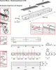 Diagrams and illustrations showing the dimensions and assembly of a drainage channel system. Produktbild-Vorschau