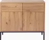 Kommode, 2 Türen, 2 Schubladen, Eichendekor - L90 x H80 cm Produktbild-Vorschau 1