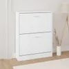 vidaXL Szafka na buty biała 59x17x81 cm Materiał Podgląd zdjęcia produktu 9