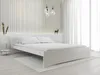 A white bed with white bedding is shown in a minimalist bedroom setting. Náhled obrázku produktu