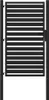 A black metal garden gate with horizontal slats. Náhled obrázku produktu