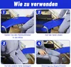 A four-panel instructional image showing how to use a transfer board to move a person from a wheelchair to another surface. Produktbild-Vorschau