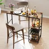 A bar table with shelves and wine racks, set up in a dining area with a chair. Náhľad obrázku produktu