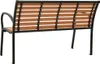 Panchina da giardino nera e marrone 116 cm in acciaio e WPC Anteprima dell’immagine prodotto 3