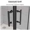 SONNI Cabina doccia nera 80x90x195cm porta a battente porta Anteprima dell’immagine prodotto 10