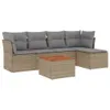 vidaXL 6-tlg. Garten-Sofagarnitur mit Kissen Beige Poly Produktbild-Vorschau 1