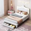 A bedroom scene with a bed, nightstand, and rug. Produktbild-Vorschau