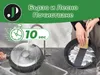 A person is cleaning a frying pan in a kitchen sink, with a timer graphic indicating 10 seconds. Podgląd zdjęcia produktu