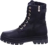 A black lace-up boot with a side zipper and fur lining. Produktbild-Vorschau