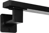 A close-up view of a black metal handrail bracket and a section of the handrail, mounted on a white background. Podgląd zdjęcia produktu