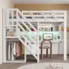 Letto a soppalco in legno, dimensioni 140x200 cm, con Anteprima dell’immagine prodotto 7