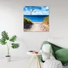 Leinwandbild Weg zum Strand und Möwe 50x50 Feeby Blau bild Produktbild-Vorschau 2