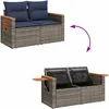 vidaXL 7-tlg. Garten-Sofagarnitur mit Kissen Grau Poly Produktbild-Vorschau 7