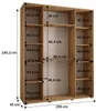 A diagram showing the dimensions of a wardrobe. Produktbild-Vorschau