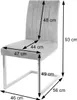 A diagram of a chair with dimensions indicated by arrows and text. Anteprima dell’immagine prodotto