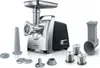 A Bosch meat grinder with various attachments is displayed on a white background. Voir les images du produit