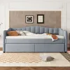 Flieks Polsterbett 90x200cm mit Ausziehbett, Schlafsofa Produktbild-Vorschau 2
