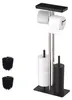 Relaxdays WC-Garnitur, Edelstahl, Ablage & Rollenhalter, Produktbild-Vorschau 1