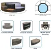A collage of images showing a whirlpool and its surrounding furniture components, along with a diagram of placement options. Produktbild-Vorschau