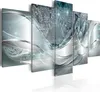 Vlies Leinwandbild - Sparkling Dandelions (5 Parts) Blue Produktbild-Vorschau 2