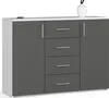 Stilvolle Kommode K45 mit Stauraum in Weiß und Graphitgrau Produktbild-Vorschau 1