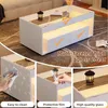 MODFU Table Basse avec LED - Meuble de Salon Blanc avec 2 Voir les images du produit 5