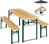 WOLTU Bierzeltgarnitur 3-teilig Biertisch & 2 Bierbank Holz Produktbild-Vorschau 1