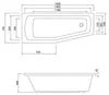 Aqualine OPAVA Badewanne 160x70x44cm, links, weiß Produktbild-Vorschau 2