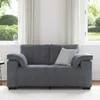 Sofa dwuosobowa Ciemnoszara 160x77x82 cm Aksamit Podgląd zdjęcia produktu 3