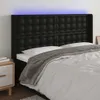 The Living Store LED Kopfteil Schwarz 183x16x118/128 cm Produktbild-Vorschau 1