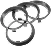 Four dark gray metal rings are arranged in a cluster on a white background. Produktbild-Vorschau