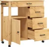 A wooden kitchen cart with drawers and a cabinet. Náhled obrázku produktu