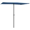A blue rectangular umbrella with a black pole against a white background. Náhled obrázku produktu