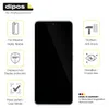A smartphone screen protector product image with feature callouts. Produktbild-Vorschau