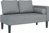 vidaXL Chaiselongue mit Kissen Hellgrau Stoff Produktbild-Vorschau 1
