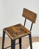 A close-up of a wooden and black bar stool with measurements indicated. Produktbild-Vorschau
