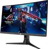 A gaming monitor displaying a futuristic scene with a warrior holding a glowing sword. Produktbild-Vorschau