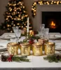 4er Set Windlicht Glas Gold H10cm Gelb Teelichthalter Produktbild-Vorschau 4