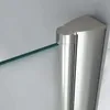Close-up of a shower door hinge and glass edge. Produktbild-Vorschau