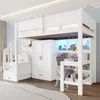 Hochbett mit Schreibtisch, Schrank, Regal, Stauraumtreppe, Produktbild-Vorschau 4
