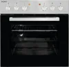 A front view of a stainless steel oven with a black door and interior. Produktbild-Vorschau