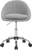 A grey office chair with a silver base and wheels, shown from the front. Produktbild-Vorschau