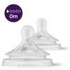 Two clear baby bottle nipples are shown on a white background. Produktbild-Vorschau