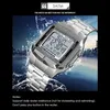 A digital watch is shown in a dynamic, watery environment with a city skyline in the background. Náhľad obrázku produktu