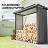 Outsunny Kaminholzregal Außen Stahl 213 x 66,5 x 150 cm Produktbild-Vorschau 4