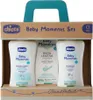 A gift set of baby care products in a cardboard box with a handle. Produktbild-Vorschau