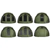 Multiple views of a green tent. Voir les images du produit