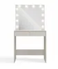 A vanity table with a mirror and lights. Anteprima dell’immagine prodotto