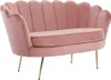 Couchgarnitur Muschel 2+1 - Samt - Rosafarben - DANDELION Produktbild-Vorschau 8